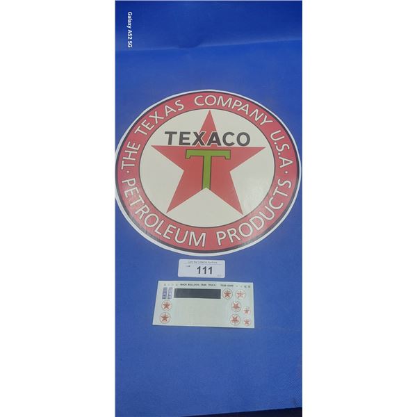 Vintage Texaco tanker truck stickers & decal