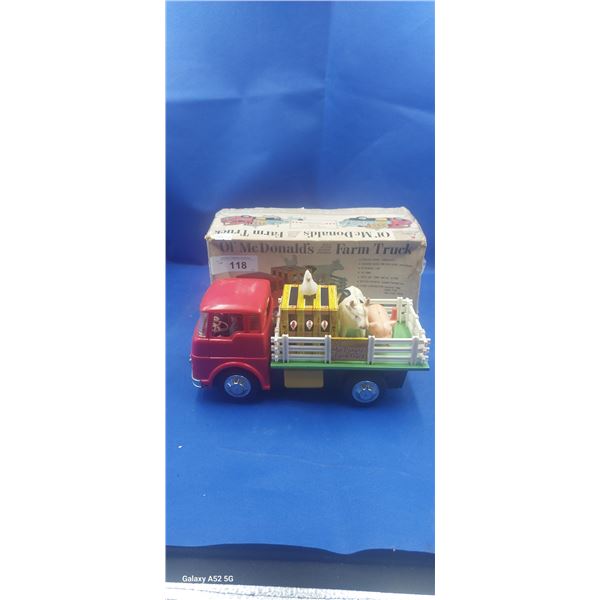 1960s OL' McDonald farm truck battery operated toy complete, Made in Japan