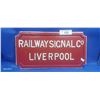 Image 1 : Vintage cast iron Liverpool train sign, repaint, 15" x 8"
