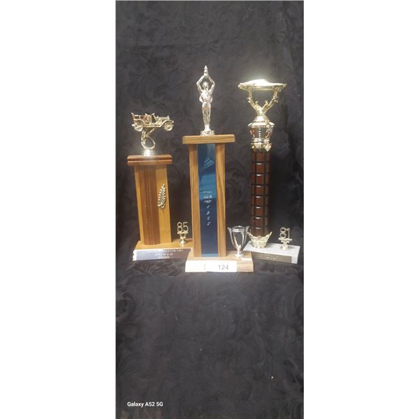 3 vintage car trophies, 81, 85, 85, approx 17"