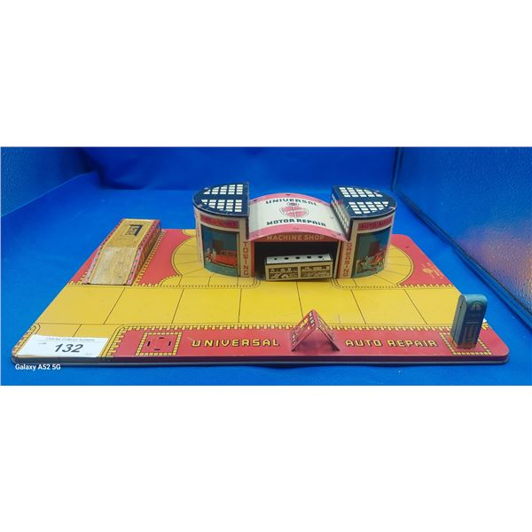 Vintage 50s tin toy universal auto repair shop