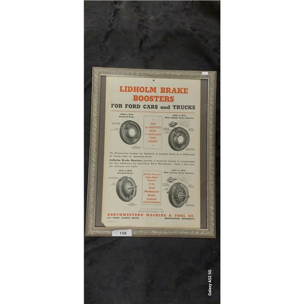 Lidholm Brake Boosters framed poster 24" x 16"
