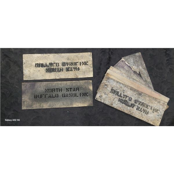 Lot of vintage gas & oil barrel stencils
