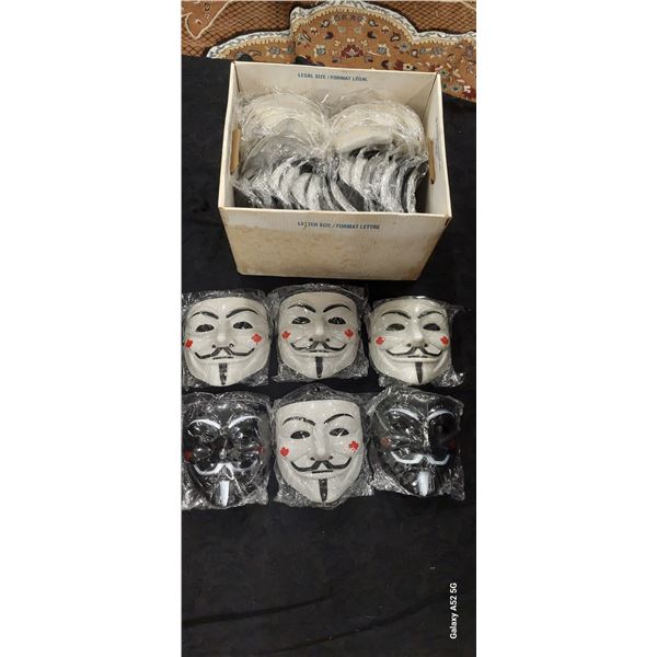 Approx 30 new adult sized annonymous masks, unopened packages