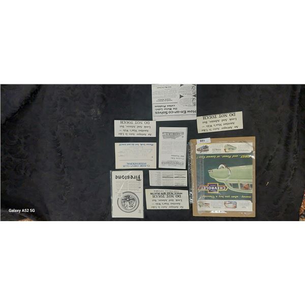 Lot of vintage car ephemera