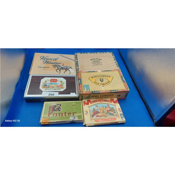 Lot of 6 vintage cigar boxes