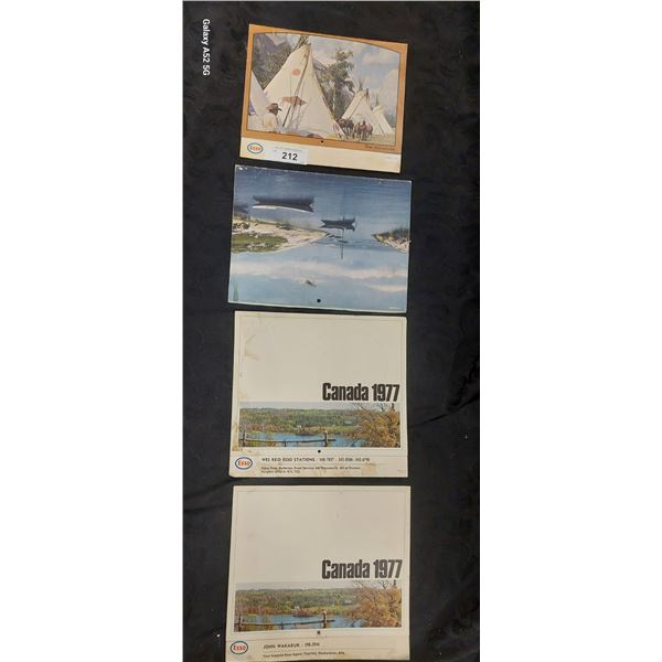 Lot of 4 vintage Esso calendars