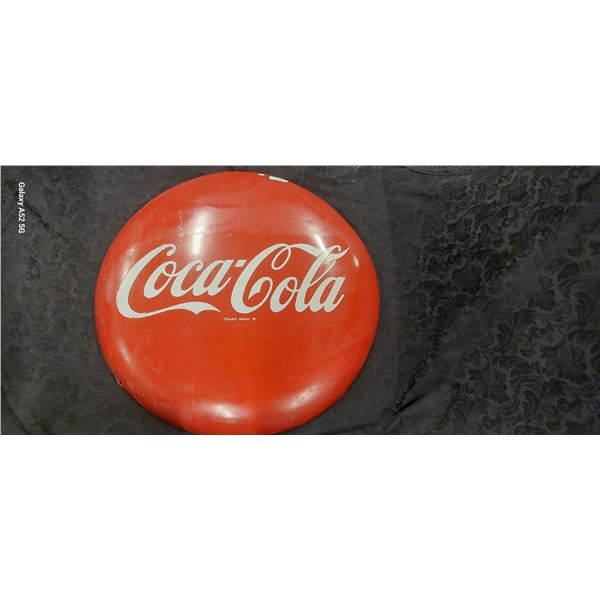 Vintage Coca-Cola button 3 foot, lots of touch up/repaint