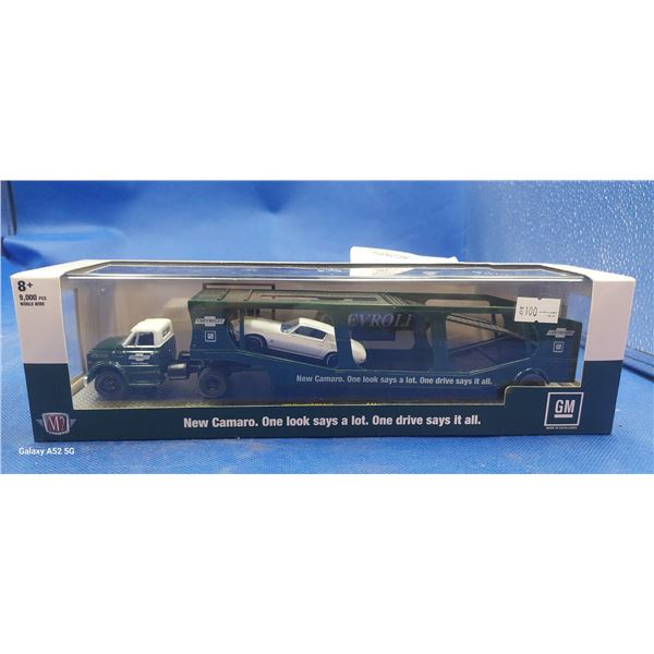 NOS 1970 Chevrolet truck & trailer w/1970 Camaro 1:64 scale