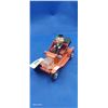 Image 2 : Vintage tin toy man in orange car, made in Japan