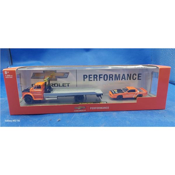 Unopened package Chevrolet performance set 1967 Chev car hauler & 85 Camaro Iroc Z