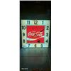 Image 1 : Large light up Coca-Cola arena clock with some damage, tested, 39" x 39"