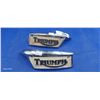 Image 1 : Pair of vintage Triumph tank badges, 8" each