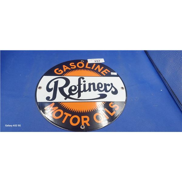 Repro Refiner's metal sign 12"
