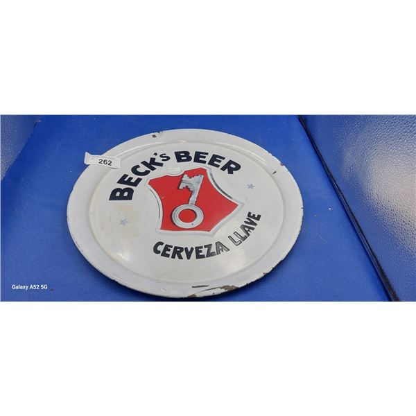 Vintage Beck's Beer porcelain tray 13"