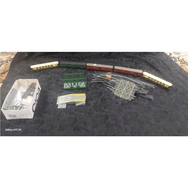 Lot of vintage trains, track, bridge, building etc