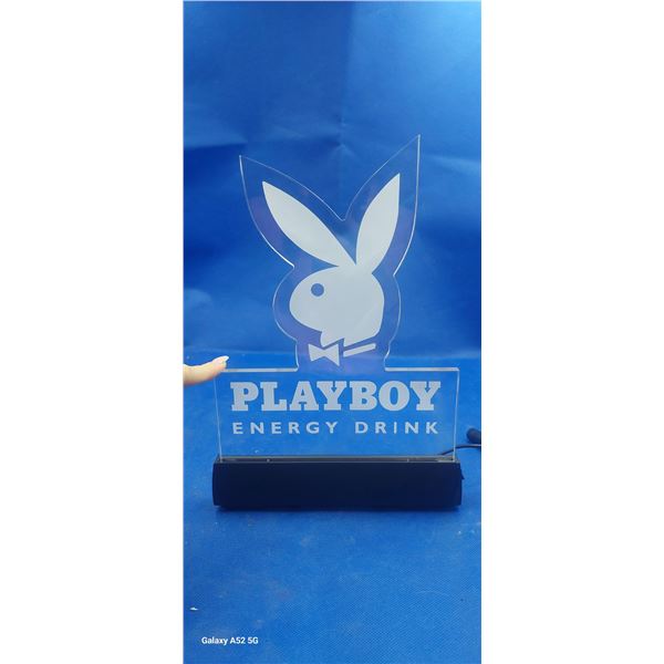 Light up Playboy energy drink display