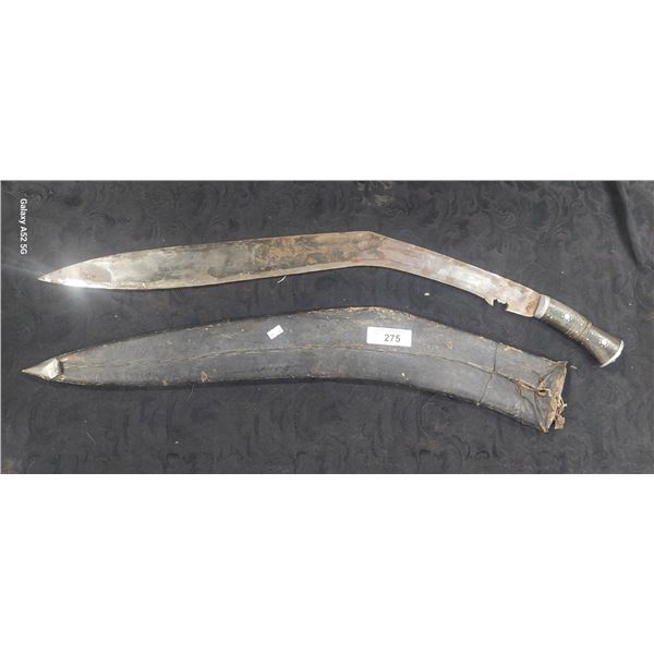 Large machete/kukari knife/sword with scabbard