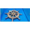 Image 1 : Vintage wooden ship's wheel 17"