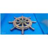 Image 2 : Vintage wooden ship's wheel 17"