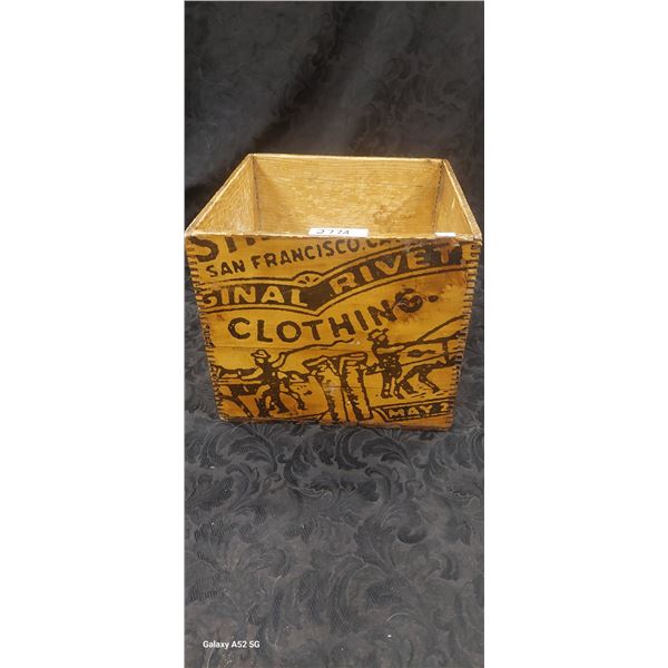 Vintage wooden Levis crate 13.5"x13.5"x12"
