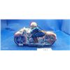 Image 1 : Vintage 60s tin motorcycle & rider made in Japan 9"