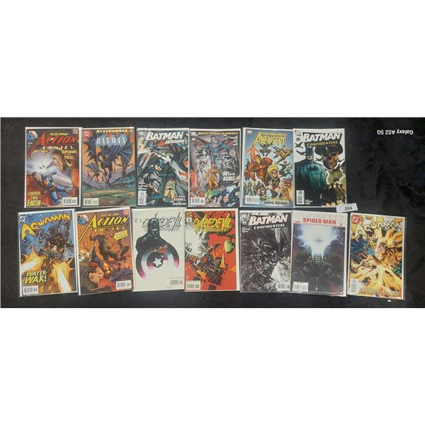 13 new comics, Batman, Aquaman, Daredevil, etc, bagged/boarded
