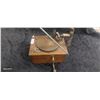 Image 2 : Antique phonograph with horn, approx 34" tall overall