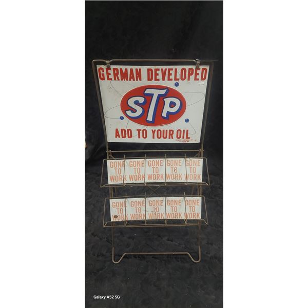 Vintage store display STP rack 33" tall, very rare