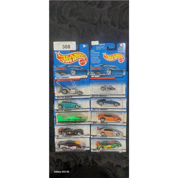 Lot of 10 unopened Hotwheels