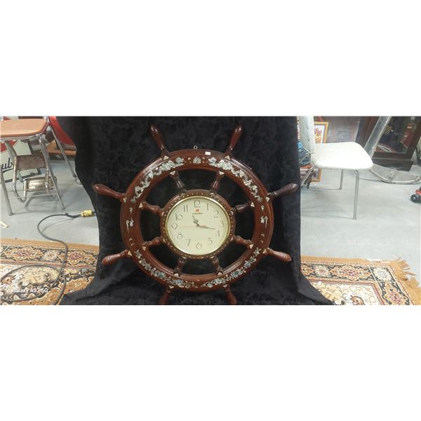 Gorgeous ships wheel clock tested 36"