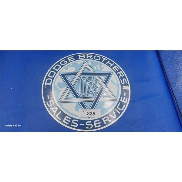 Nice reproduction porcelain Dodge Bros sign 12"