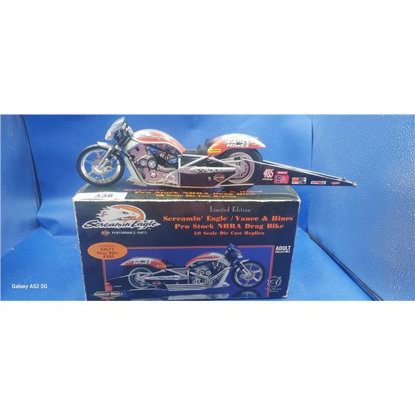 Vintage limited edition Screaming Eagle Harley drag bike 16"