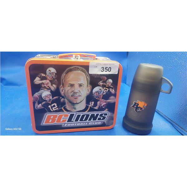 Collectable BC Lions lunchbox with thermos