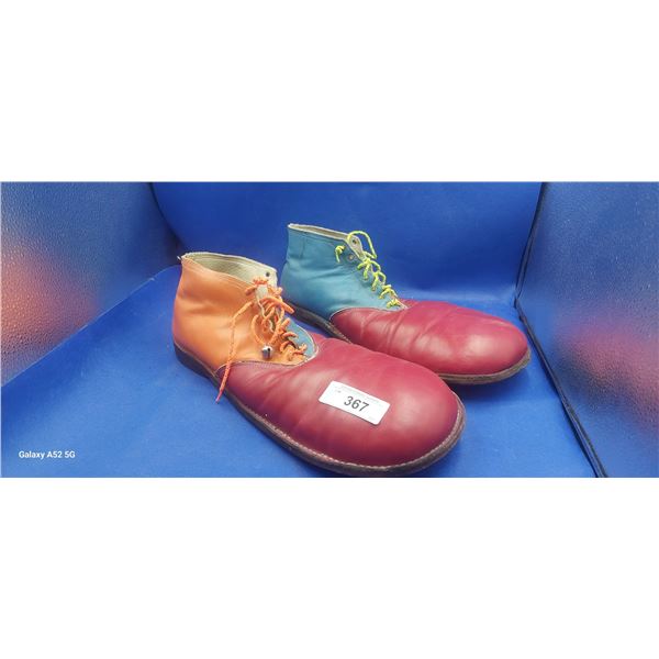 Vintage leather circus clown shoes, 16"