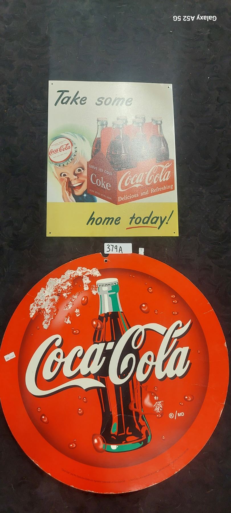 Pair of repro signs 1 metal 1 cardboard