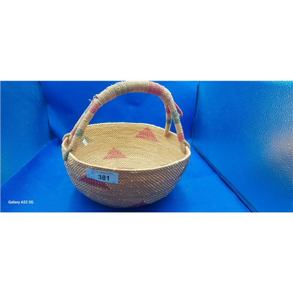 Antique authentic Salish/west coast woven basket, not a repro 12" diameter