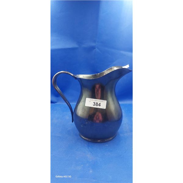 Nice vintage silver soldered US Navy metal mess hall jug 10" high