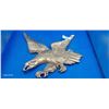 Image 1 : Vintage brass eagle hanging sculpture, heavy 16"