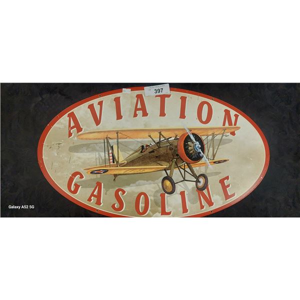 Nice reproduction Aviation Gasoline metal sign 24"