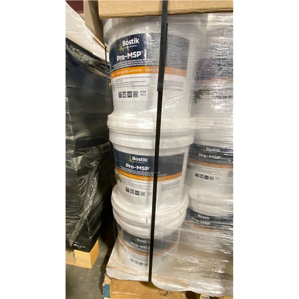 3X 4 GALLON PALES OF BOSTIK PRO-MSP COMMERCIAL HARDWOOD ADHESIVE