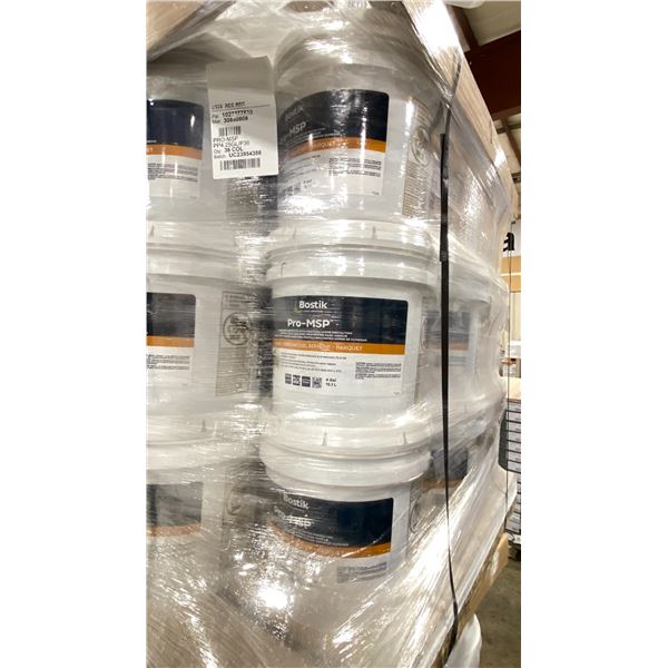3X 4 GALLON PALES OF BOSTIK PRO-MSP COMMERCIAL HARDWOOD ADHESIVE