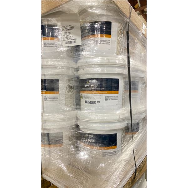 3X 4 GALLON PALES OF BOSTIK PRO-MSP COMMERCIAL HARDWOOD ADHESIVE