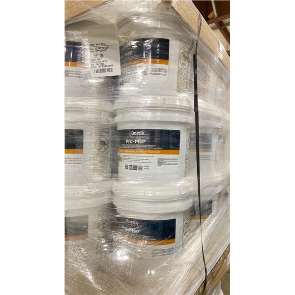 3X 4 GALLON PALES OF BOSTIK PRO-MSP COMMERCIAL HARDWOOD ADHESIVE