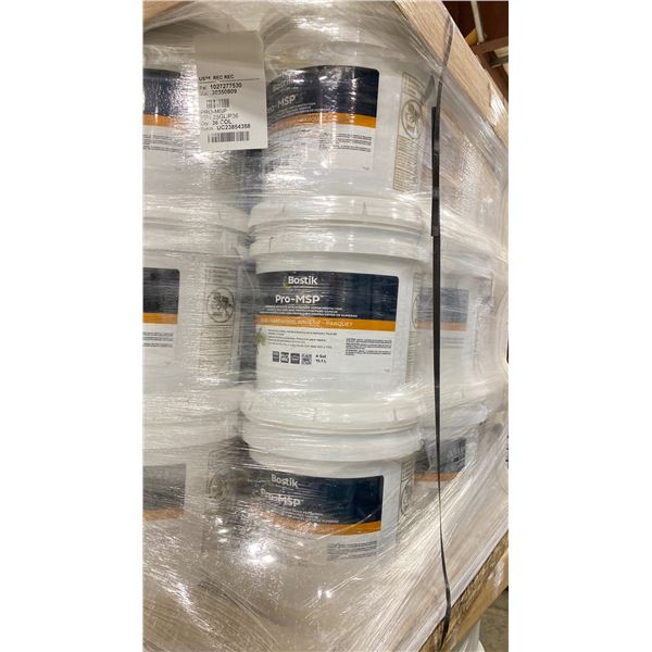 3X 4 GALLON PALES OF BOSTIK PRO-MSP COMMERCIAL HARDWOOD ADHESIVE