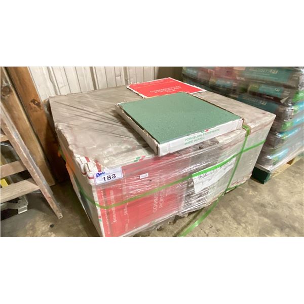 *LD* 432SQ FT OF MEDIUM GREEN 17.5 X17.5  COMMERCIAL PORCELAIN FLOOR TILE