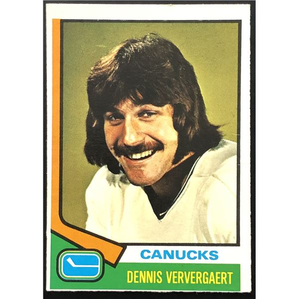 1974-75 O-PEE-CHEE DENNIS VERVERGAERT ROOKIE CARD