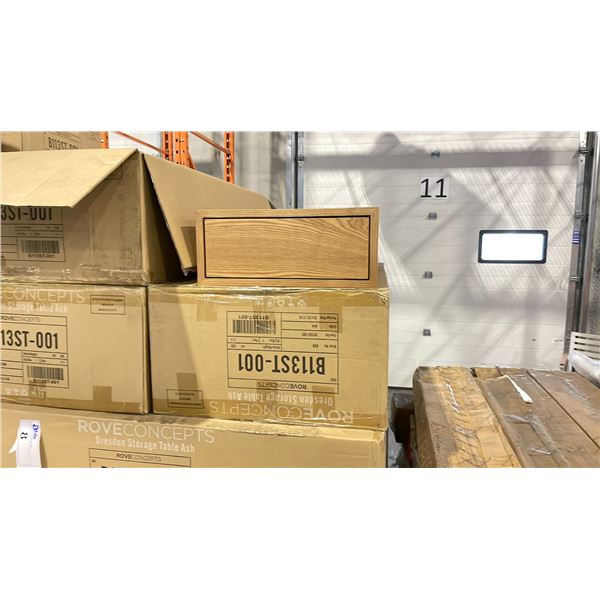 PAIR OF ROVE CONCEPTS DESIGNER DRESDEN ASH WOODEN STORAGE TABLE *IN BOX*