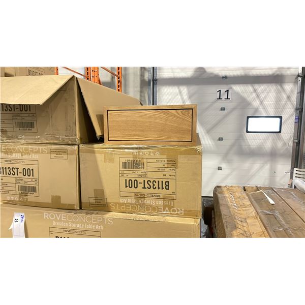 PAIR OF ROVE CONCEPTS DESIGNER DRESDEN ASH WOODEN STORAGE TABLE *IN BOX*
