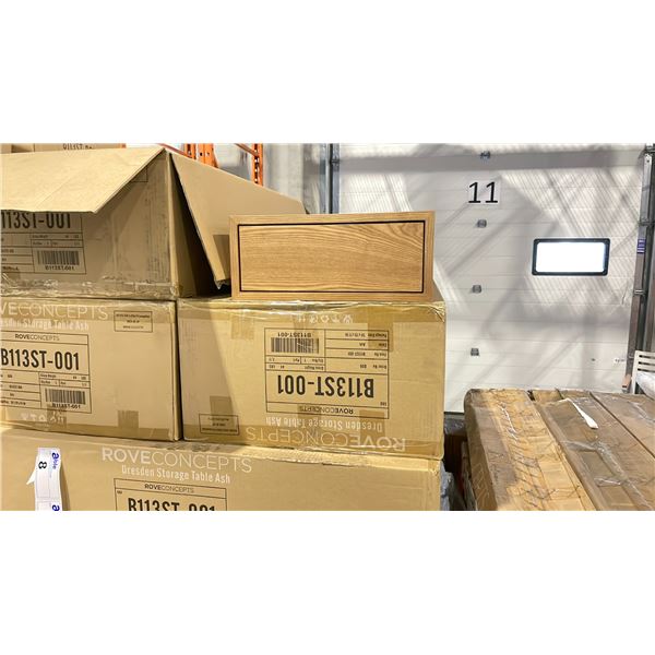 PAIR OF ROVE CONCEPTS DESIGNER DRESDEN ASH WOODEN STORAGE TABLE *IN BOX*
